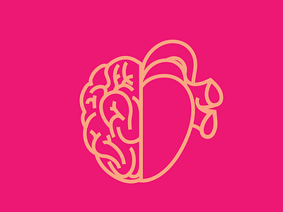 Mind/heart brain heart icon illustration mind