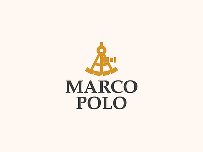 Marco Polo logo marco navigation polo research sextant vector
