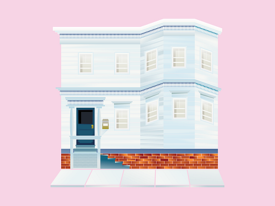 Somerville House apartment home house icon illustration vector