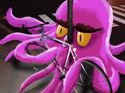 Kraken Attack attack bike illustration kraken octopus squid tentacle wreck