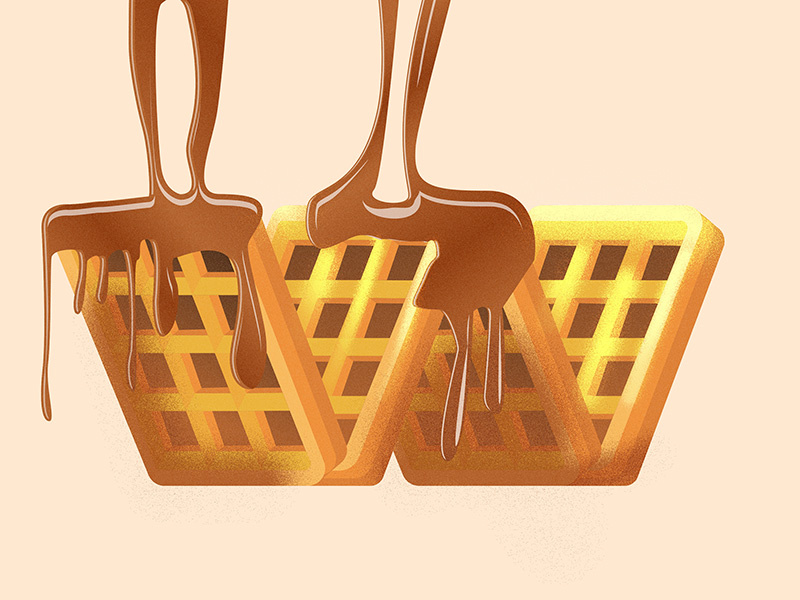 W illustration syrup waffle 36 days of type w
