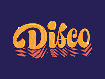 Disco disco fever funky gold handlettering type