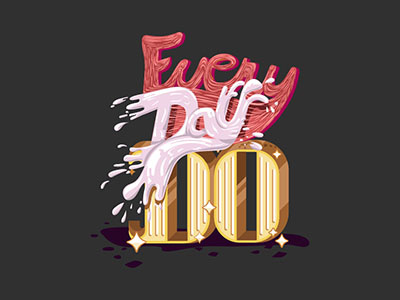 Every Day Do andres cartoon color custom day do every gold gum metal milk type typography vector water