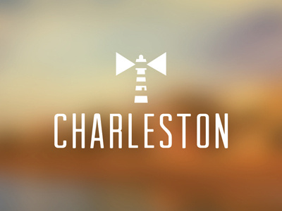 Charleston beach charleston city icon lighthouse port sea typography vector