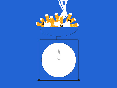cigarette butts. flat illustration