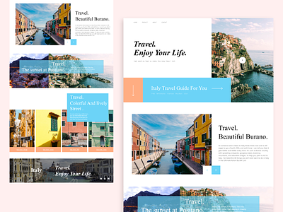 Web design concept:travel guide of Italy design typography ui web