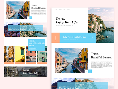 Web design concept:travel guide of Italy