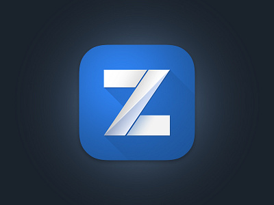 App Icon for Z-Game app blue flat game icon ios7 letter simple z