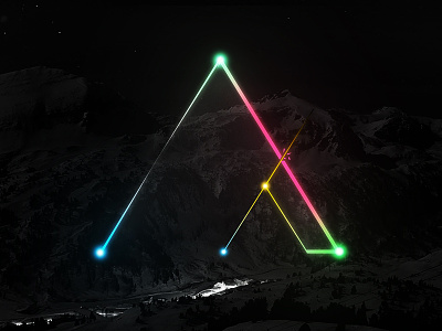 Triangles glow mountain stars triangle