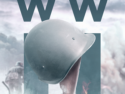 WWII gun helmet print war wwii