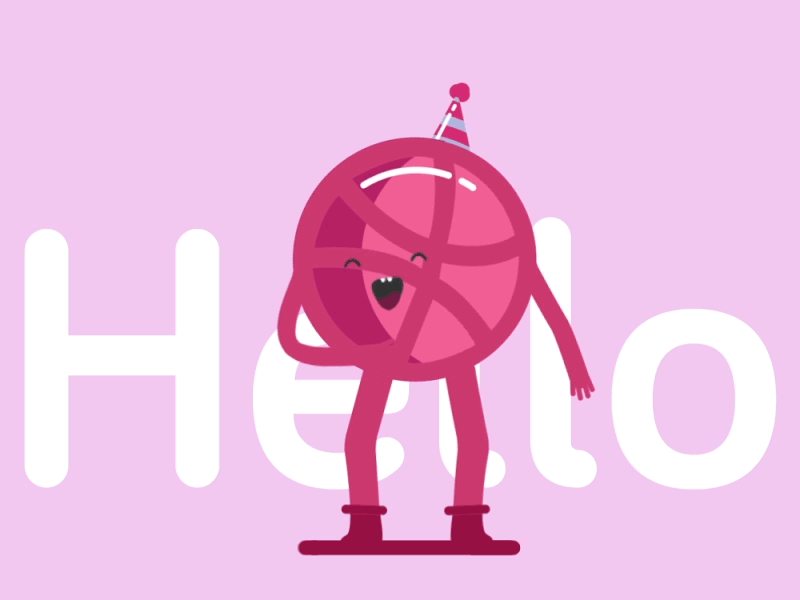 Hello. 2017 ball character dab dance dribbble first shot hello new year party