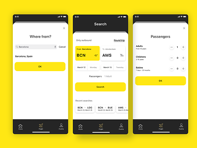 Daily UI Challenge - #068 Flight Search mobile