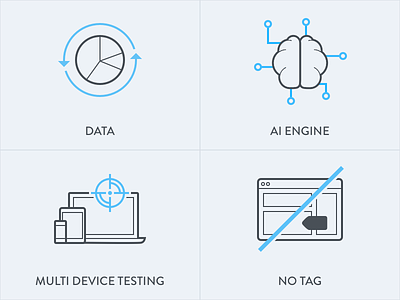 Analytics Icons ai blue data device flat icons illustration line outline sketchapp tag testing