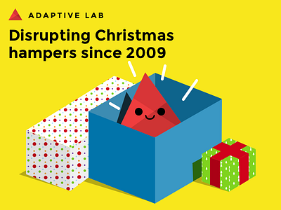 Santa's little guy adaptive lab christmas illustration yellow