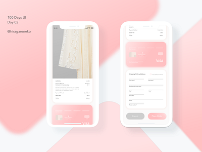 Day 2 Credit Card app apparel design fashion fashion app flat icon illustration ios iphonex minimal pink ui ux vector web website