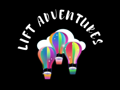 Neon Hot Air Balloon Logo branding dailylogochallenge design graphic design hot air balloon lift logo ride