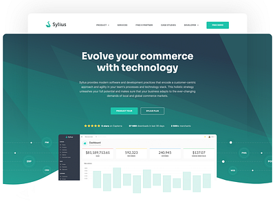 Website for eCommerce Platform design e commerce gradient hero homepage navigation ui web website