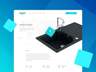 Kitchen design gradient landing page web web design