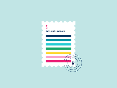 Countdown Stamp, Happy Stripe countdown launch postage stamp simplified planner stamp