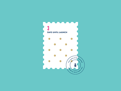 Countdown Stamp, Gold Dot countdown launch postage stamp simplified planner stamp