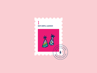 Countdown Stamp, Party Hats countdown party hat postage stamp simplified planner stamp