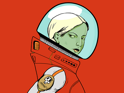 Astronaut art astronaut digital illustration red space