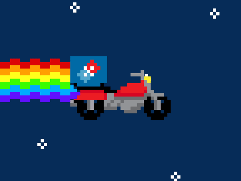 Nyan Bike bike cat domino dominos gif moto nyan rainbow space