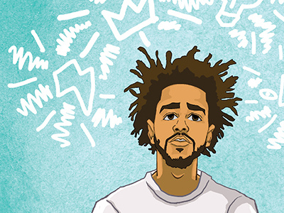 Stylized J Cole hip hop illustration j cole music poster rap