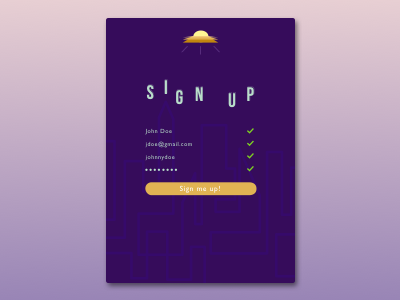 DailyUI #1 Sign Up daily ui sign up ui user interface