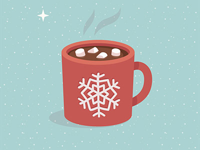 Vintage Christmas Poster Card card christmas coffee marshmallow poster snow vintage white