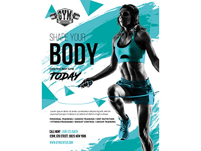 Fitness Flyer Template blue fitness flyer gym template