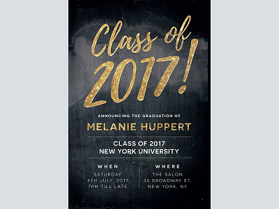 Graduation Invitation Black