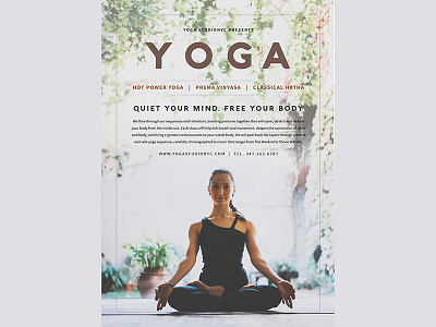 Yoga Classes Studio Flyer card flyer graphic modern relax sport template typography yoga