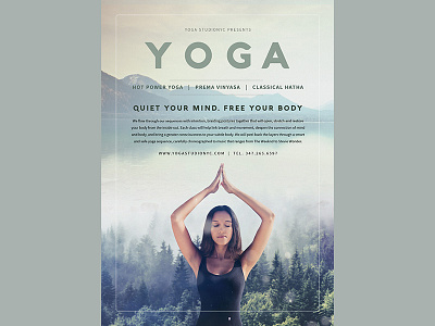 Yoga Flyer Template card flyer graphic modern relax sport template typography yoga