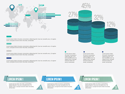 Infographics design graphic green infographic typography vector