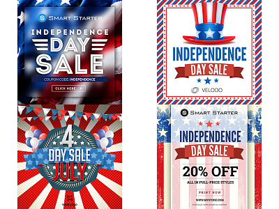 Instagram Banners 4th July Promo 4th july banner graphic independence day sale typography