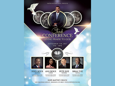 Church Conference Flyer church conference design flyer graphic purple typography