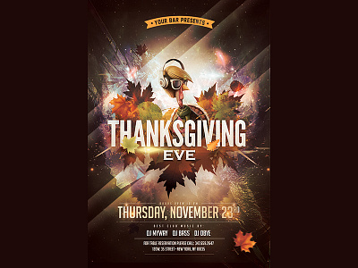 Thanksgiving Eve Flyer eve flyer graphic music november party thanksgiving typography