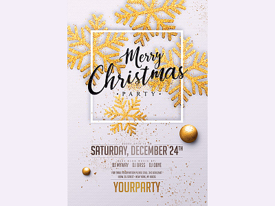 Christmas Party Invitation White Gold By Madridnyc On Dribbble