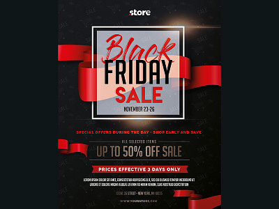 Black Friday Flyer black friday flyer gold graphic red shine typography