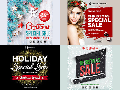 Christmas Special Sales Banners banner black christmas design gold graphic handwriting sale special typography