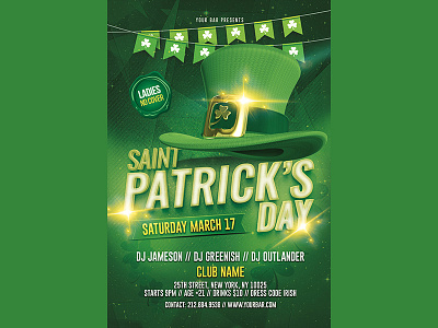 Saint Patricks Day Flyer 2018 advertising beer flyer green saint patricks