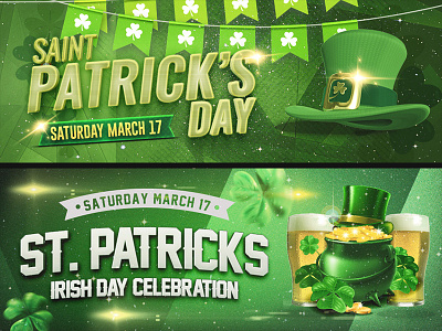 Saint Patrick Facebook Banners banner beer facebbok graphic green icon irish party saint patrick typography