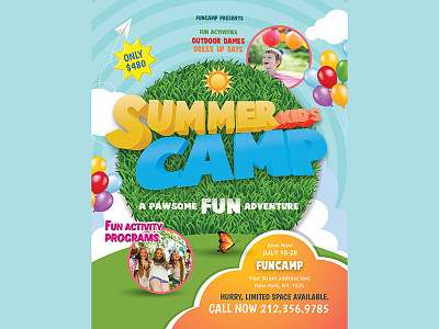 Summer Camp Flyer camp creative design flyer fun graphic kids summer