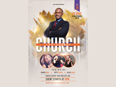 Church Event or Conference Flyer Template church conference event flyer gospel graphic template typography