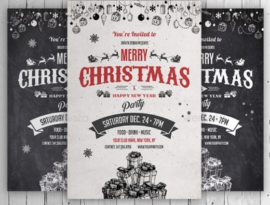 Vintage Christmas Flyer - Chalk Flyer by MadridNYC on Dribbble