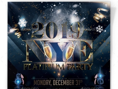 New Year Party Flyer branding design disco party flyer invitation design invitation party new year flyer new year party flyer new year template party event flyer party nightclub flyer promo promo party template