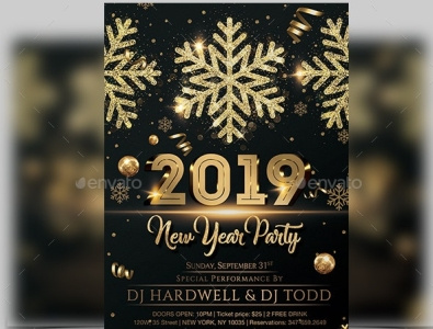 New Year Party Flyer branding design disco party flyer invitation new year invitation new year design new year flyer new year party flyer new year template party event flyer party nightclub flyer promo party template