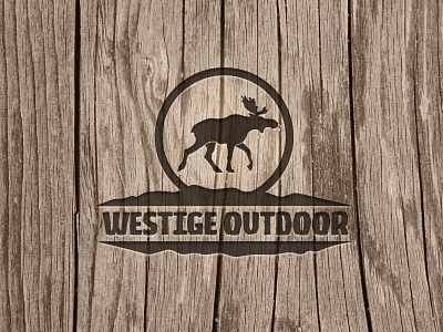 Westige Outdoor logo concept No. 3 brown logo moose nature outdoor wild nature wood wooden