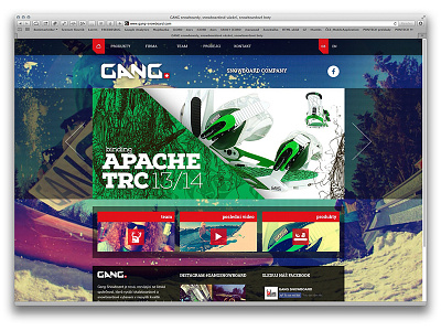 New website - Gang Snowboard backpack binding boots gang snowboard webdesign website